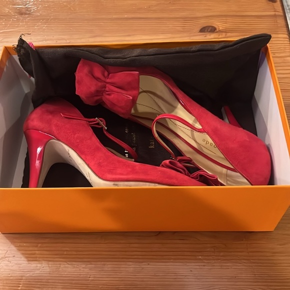 Kate Spade ♠️ Darla dress heels size 7 M red suede new in box made in Italy - Picture 12 of 14